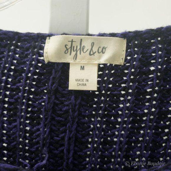 Style & Co High-Low Lace-Up Sweater Midnight Deep Black M - Picture 5 of 8